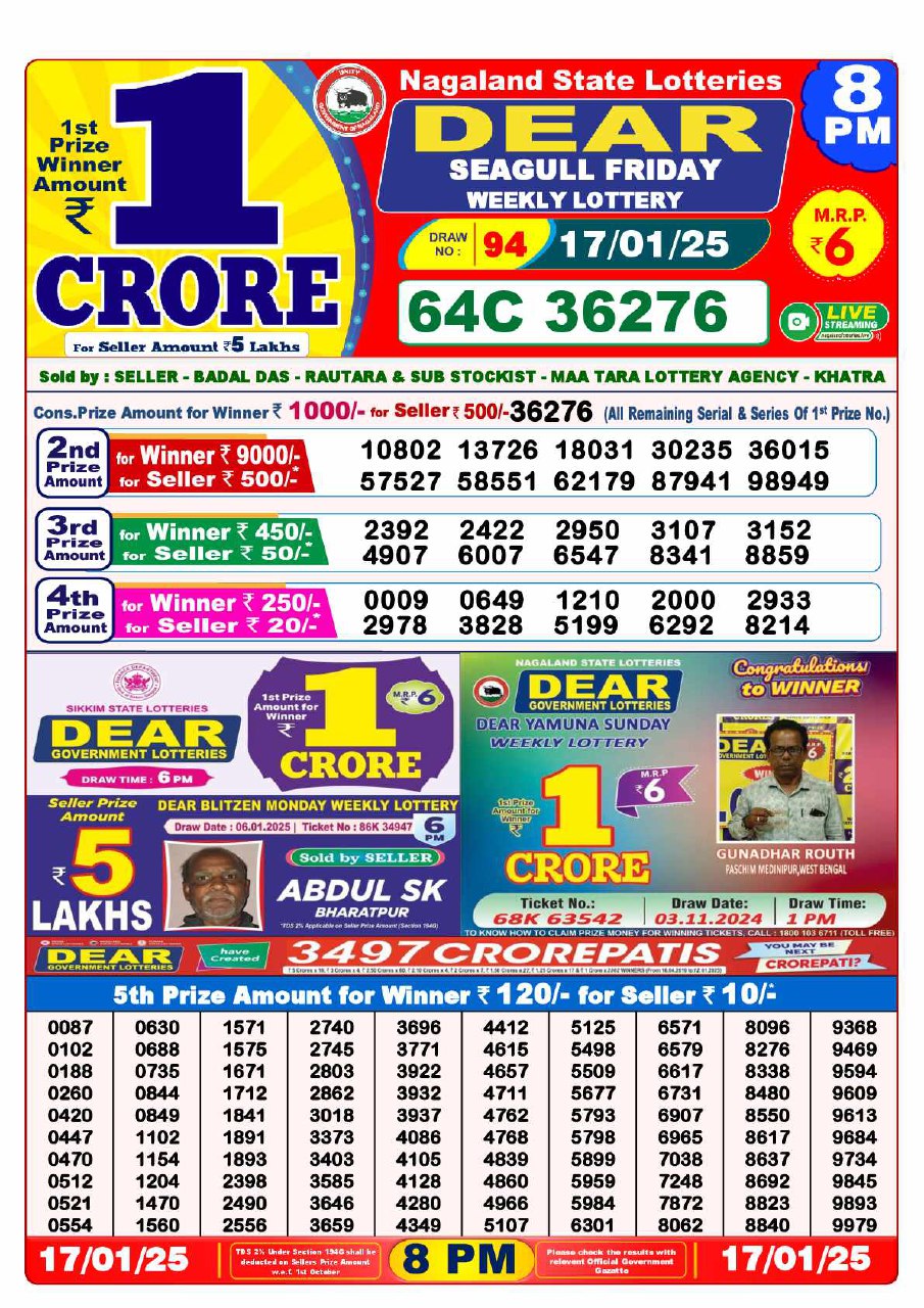 Lottery Sambad 8 PM Result