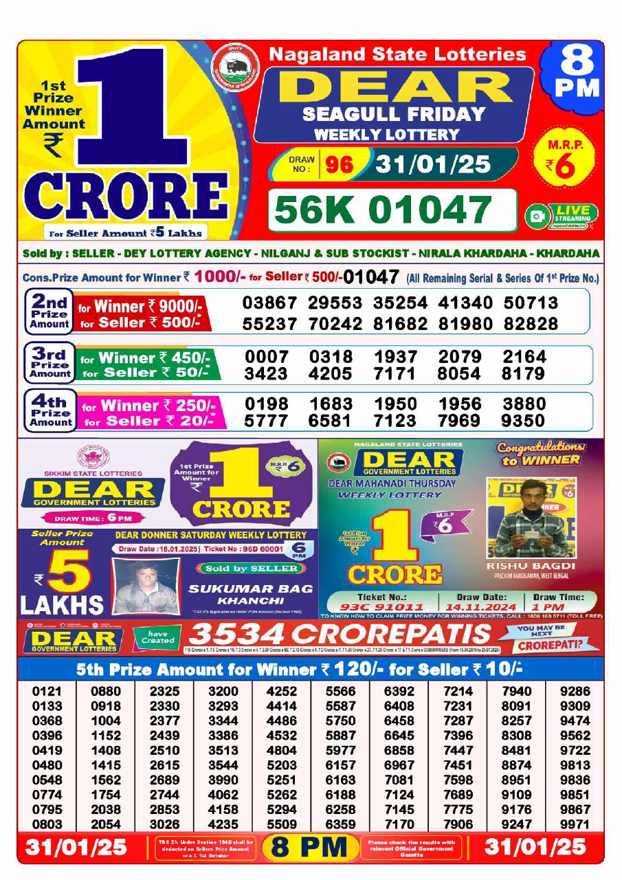 8 PM Lottery Result